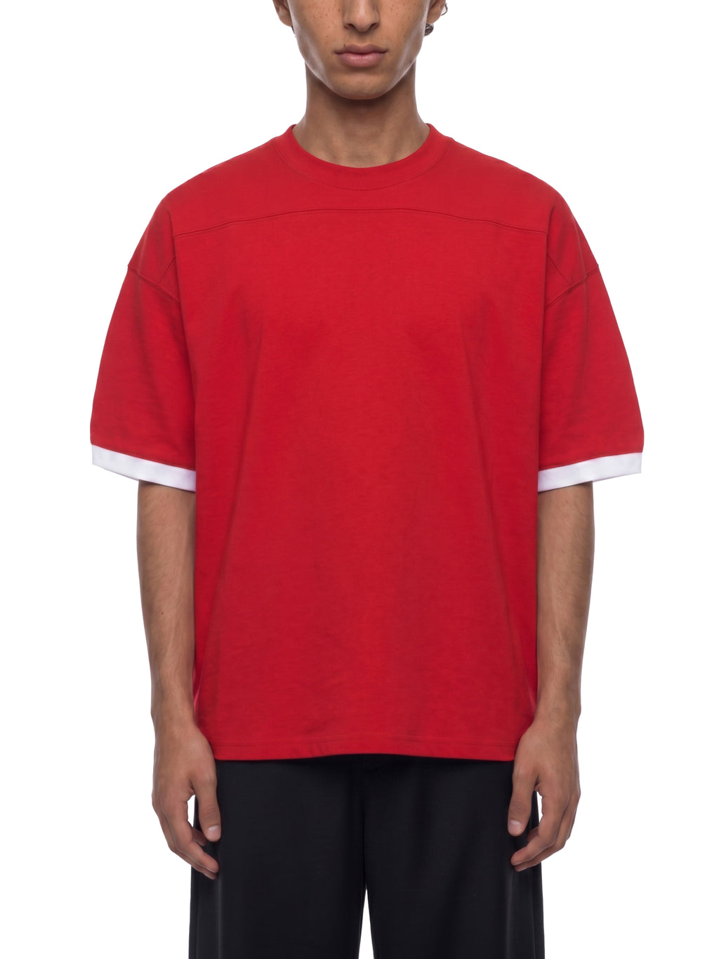 T-shirt Color Block Drop Shoulder – Nowrocky™ — zbliżenie na styk dwóch kolorów