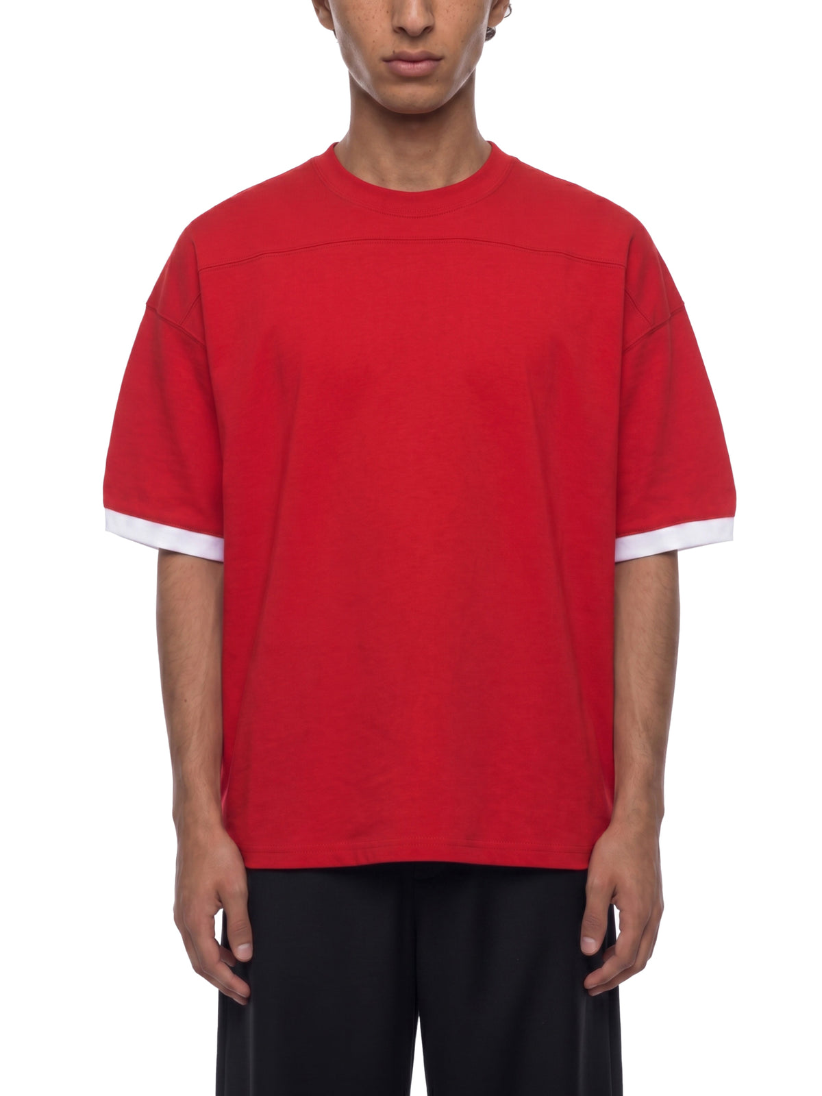 T-shirt Color Block Drop Shoulder – Nowrocky™ — zbliżenie na styk dwóch kolorów