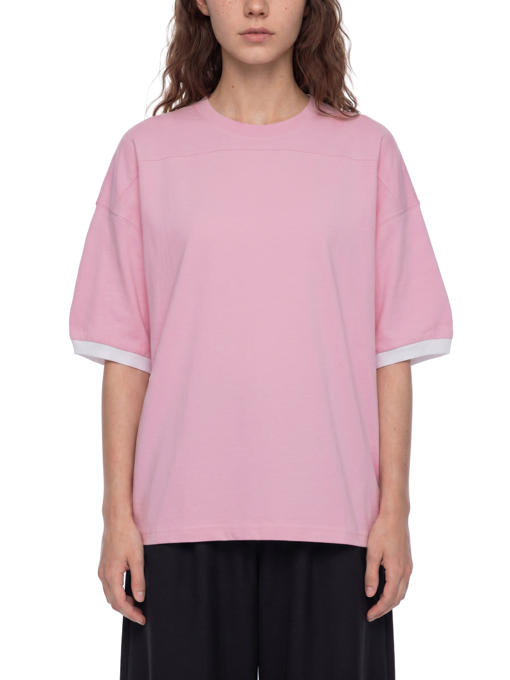 T-shirt Color Block Drop Shoulder – Nowrocky™ — układ na płasko, strona tylna