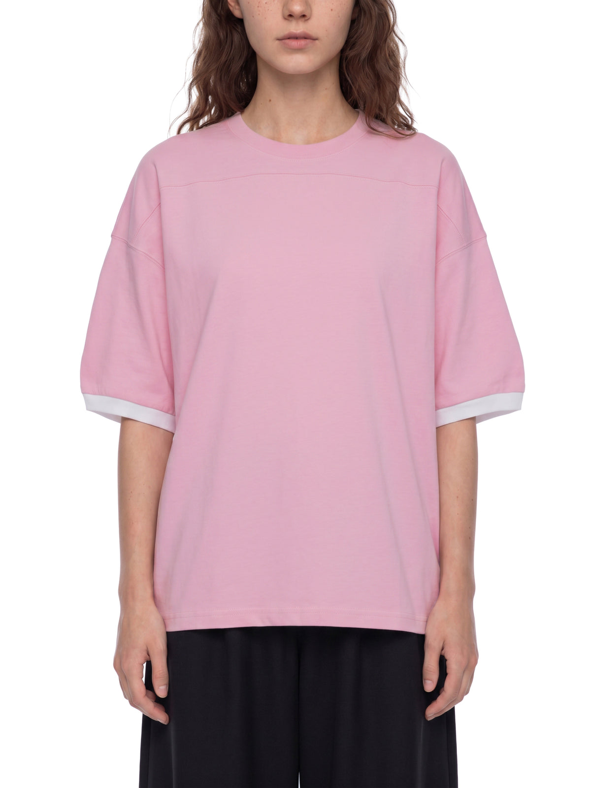 T-shirt Color Block Drop Shoulder – Nowrocky™ — układ na płasko, strona tylna