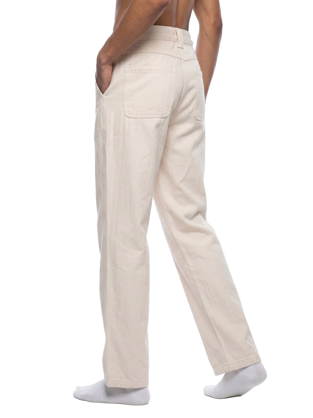 Jeansy Straight Leg – Nowrocky™ — faktura denimu w zbliżeniu