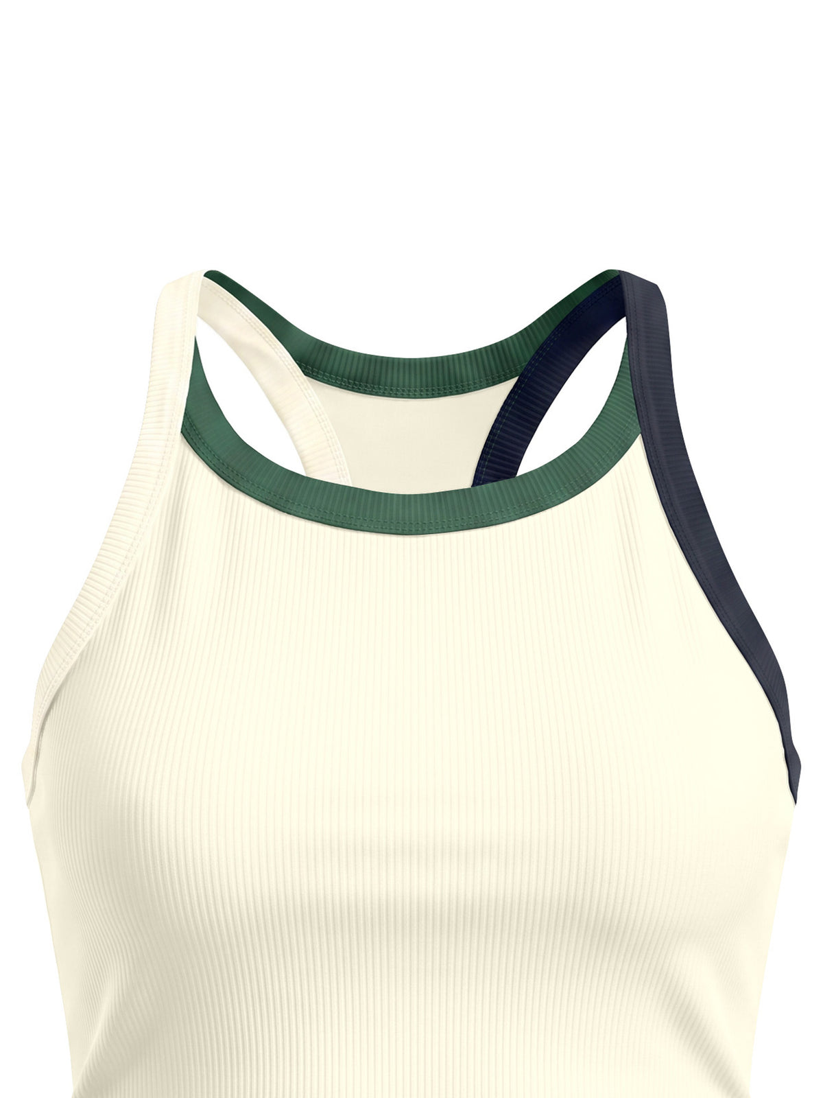 Tank Top Color Block Prążkowany – Nowrocky™ — proporcje kroju na sylwetce