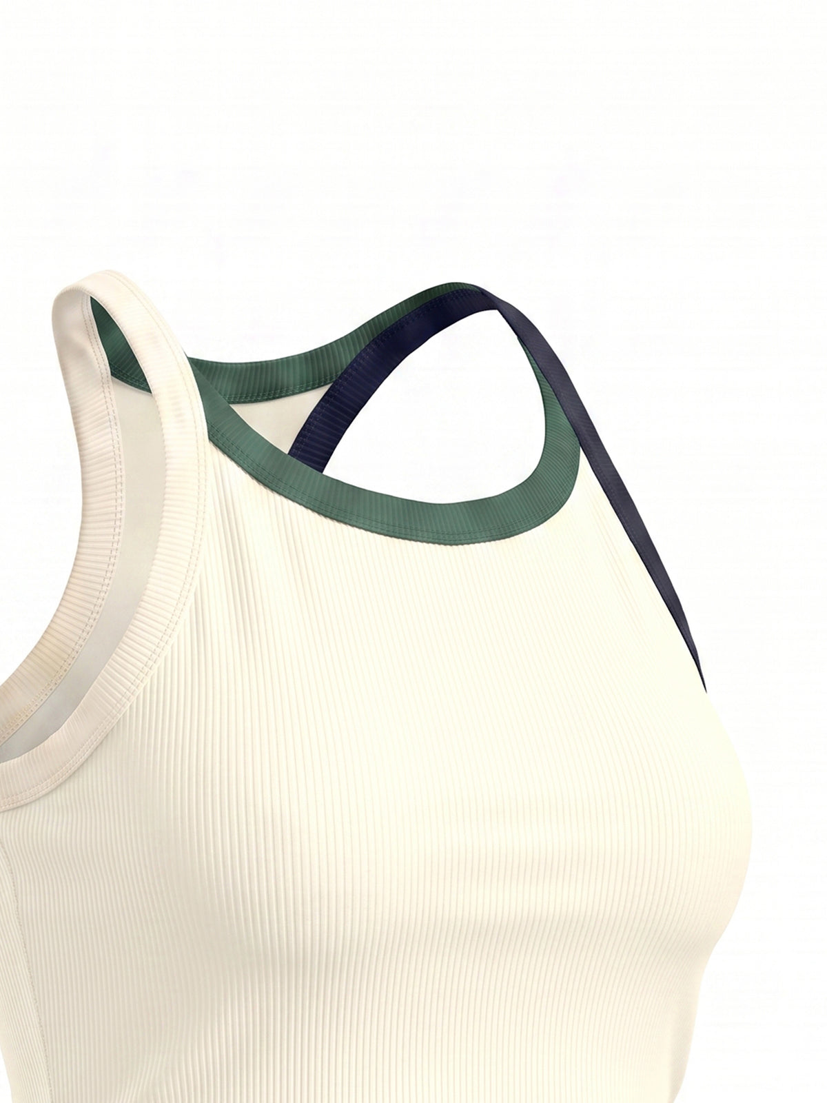 Tank Top Color Block Prążkowany – Nowrocky™ — ramiączko i wycięcie pod pachą