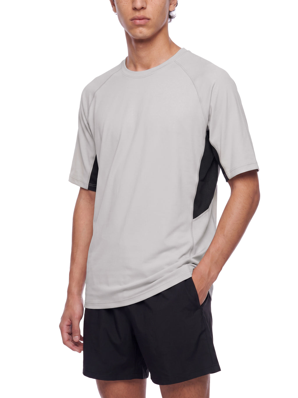 T-shirt Color Block Raglan – Nowrocky™ — nadruk z logo marki, zbliżenie