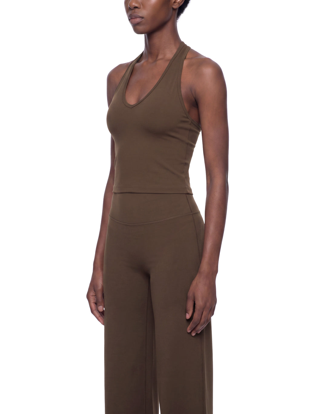 Tank Top Halter V-Neck Cropped – Nowrocky™ — detal szwu bocznego