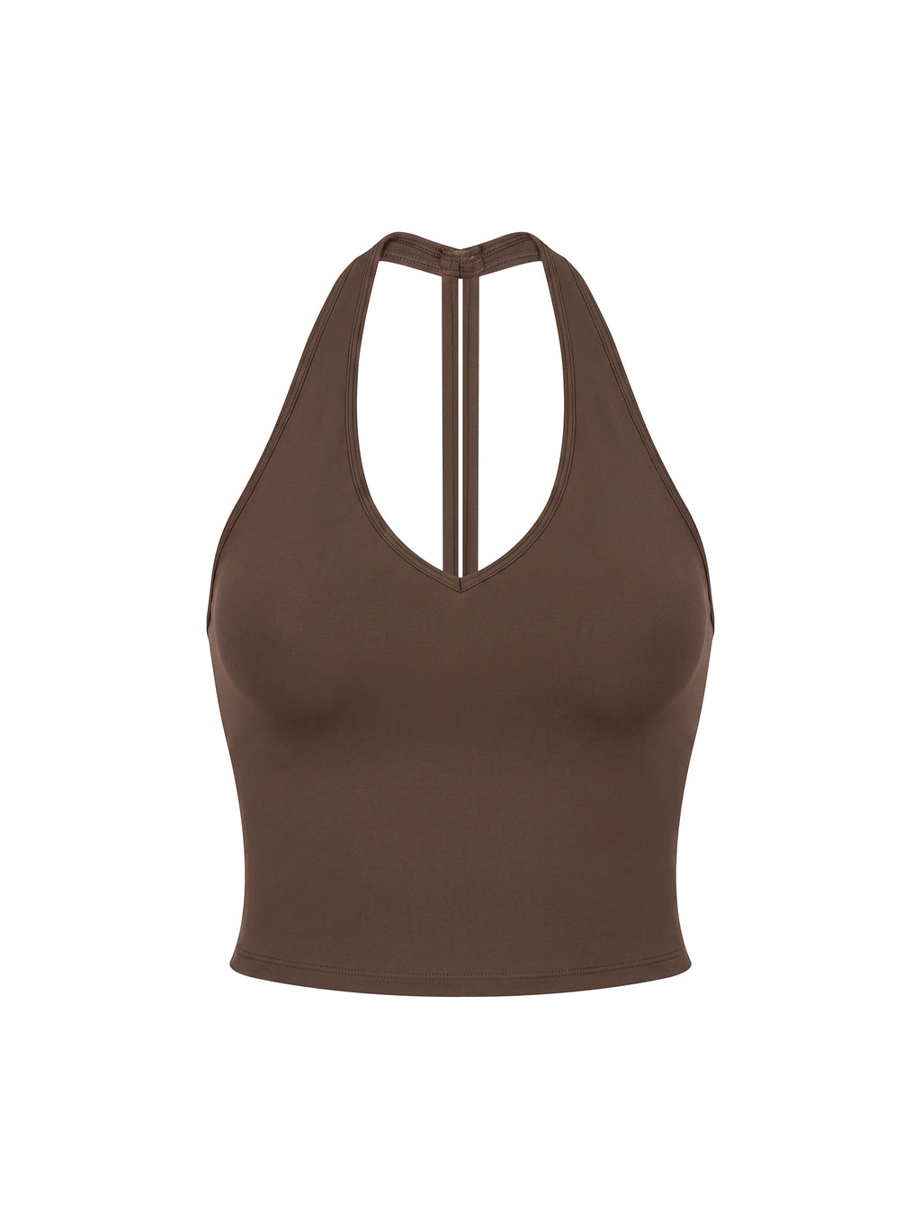 Tank Top Halter V-Neck Cropped – Nowrocky™ — faktura elastycznej dzianiny w zbliżeniu