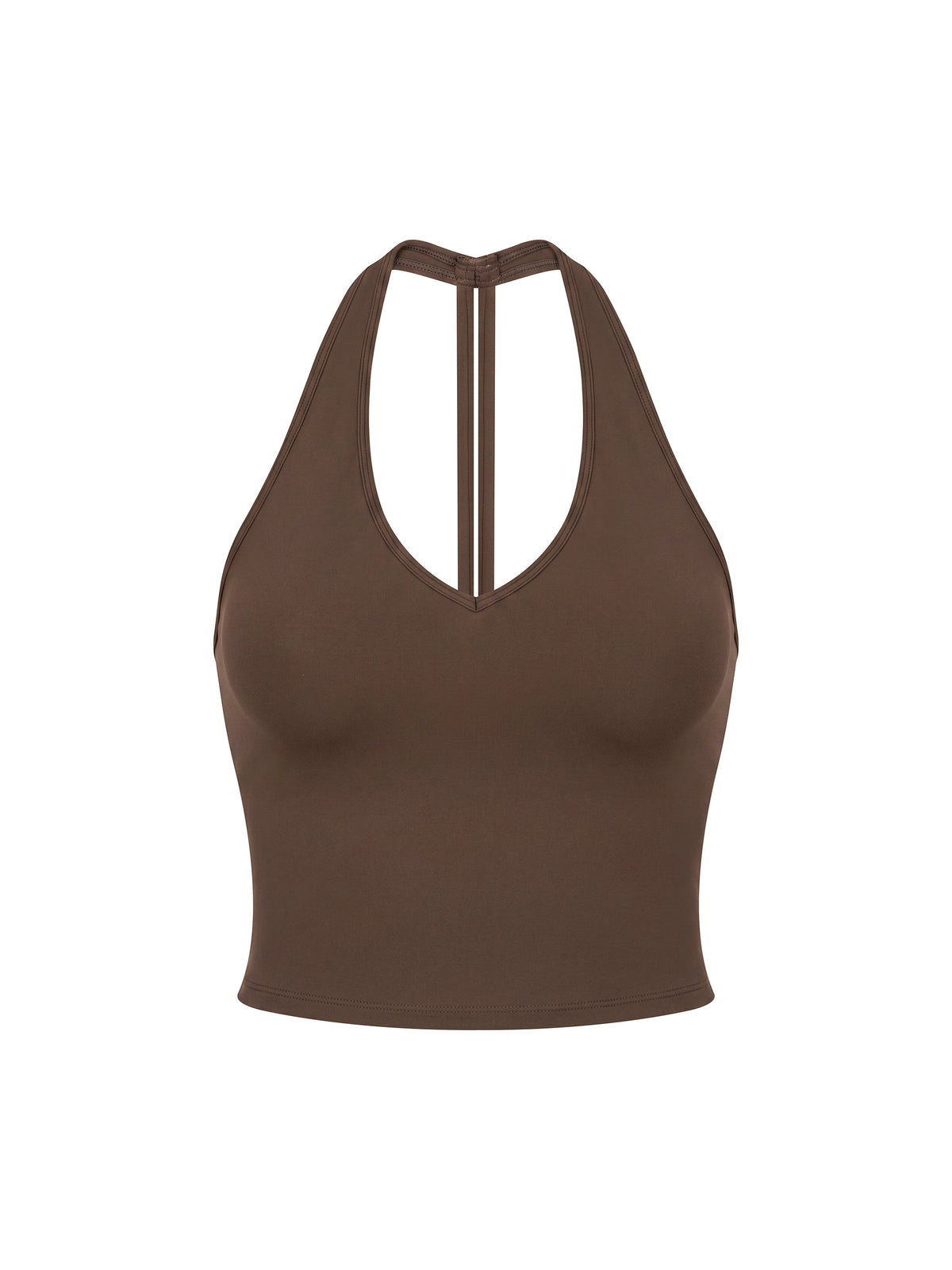 Tank Top Halter V-Neck Cropped – Nowrocky™ — faktura elastycznej dzianiny w zbliżeniu