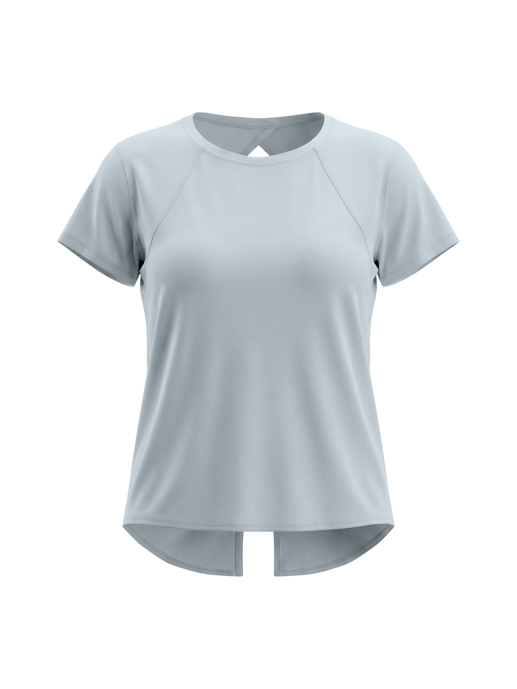 T-shirt Raglan Otwarte Plecy – Nowrocky™ — wykończenie dekoltu i ściągacz przy szyi