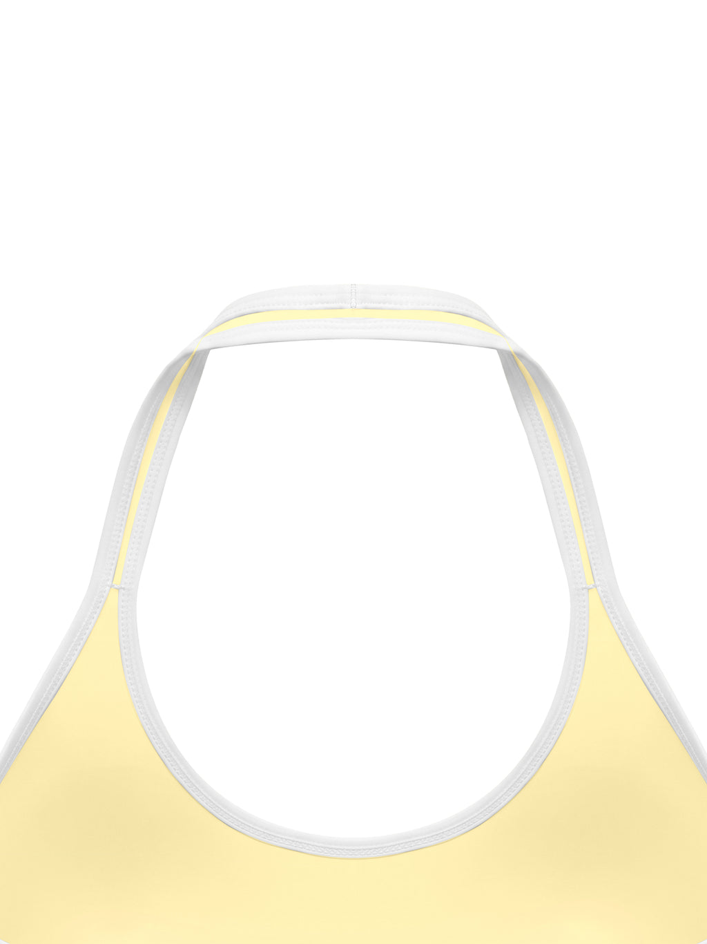 Biustonosz Sportowy Halter Color Block – Nowrocky™ — zbliżenie na logo na taśmie