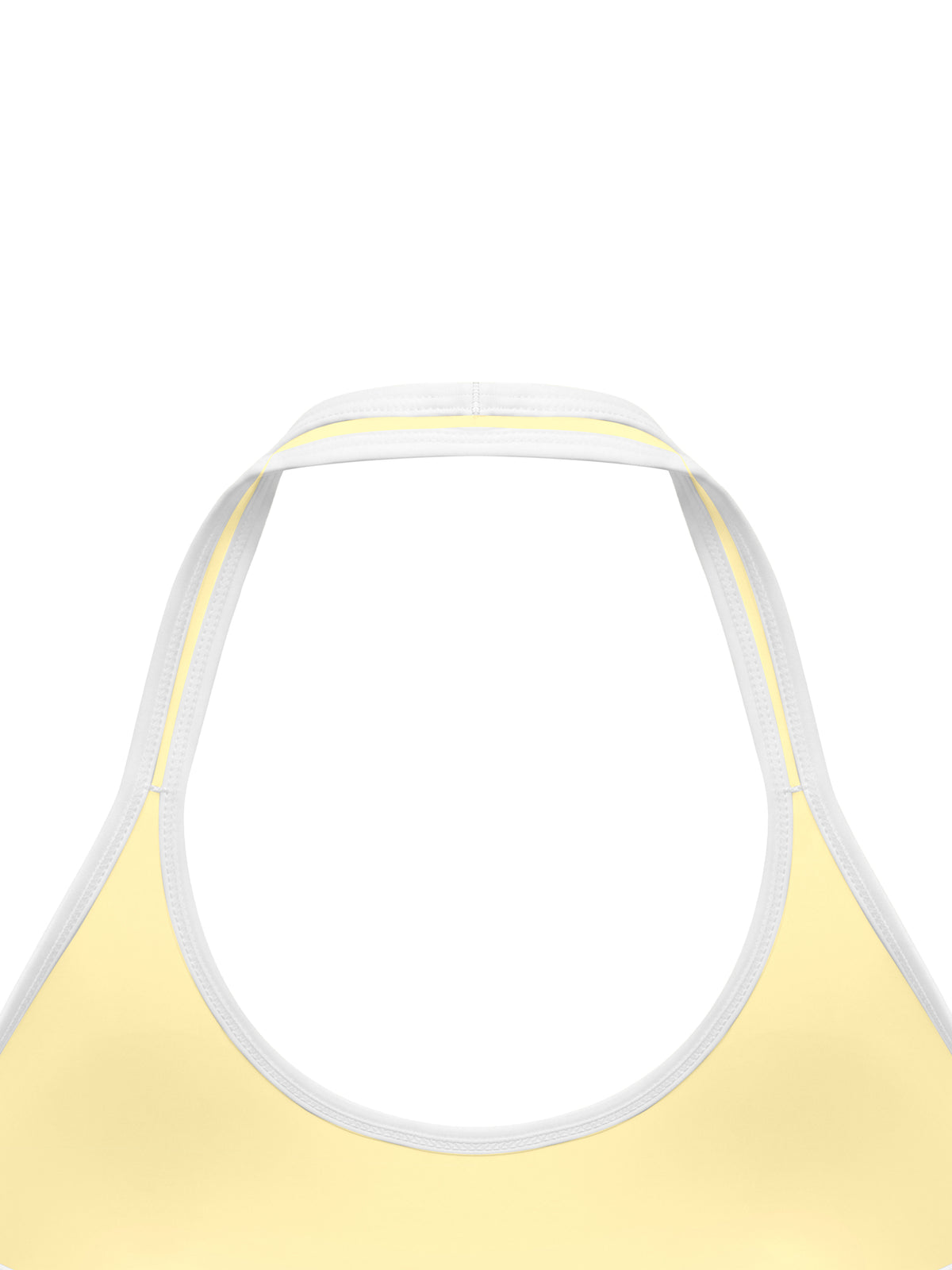 Biustonosz Sportowy Halter Color Block – Nowrocky™ — zbliżenie na logo na taśmie