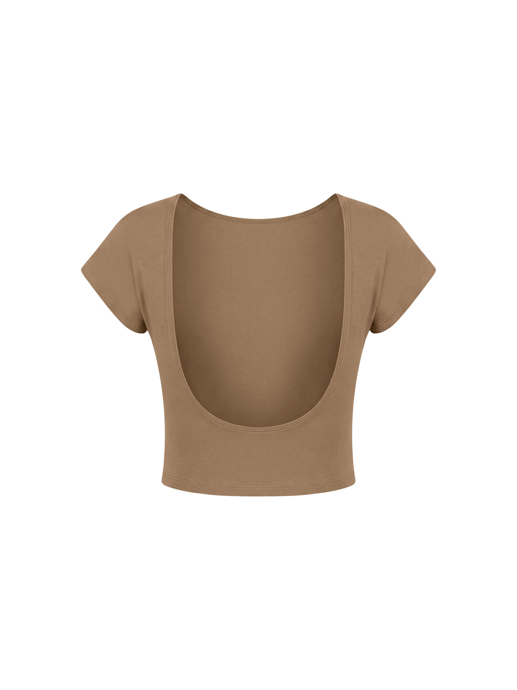 T-shirt Crop Open Back – Nowrocky™ — kadr studyjny na jednolitym tle