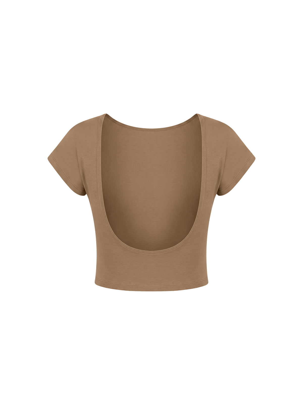 T-shirt Crop Open Back – Nowrocky™ — kadr studyjny na jednolitym tle