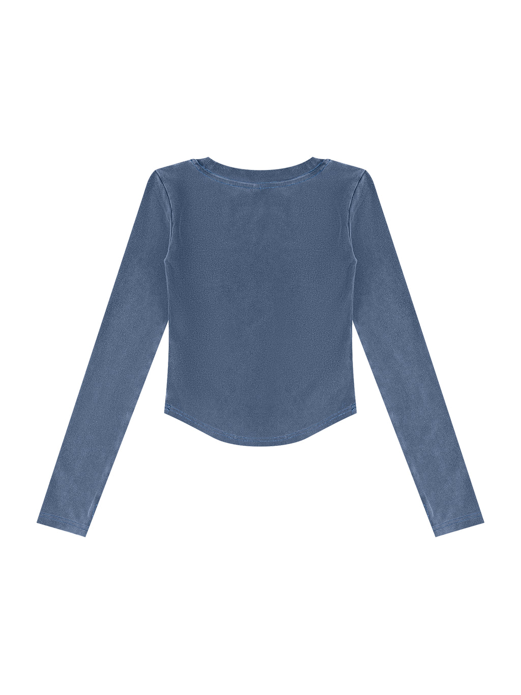 Longsleeve Crop Vintage Wash – Nowrocky™ — układ na płasko, całe ujęcie