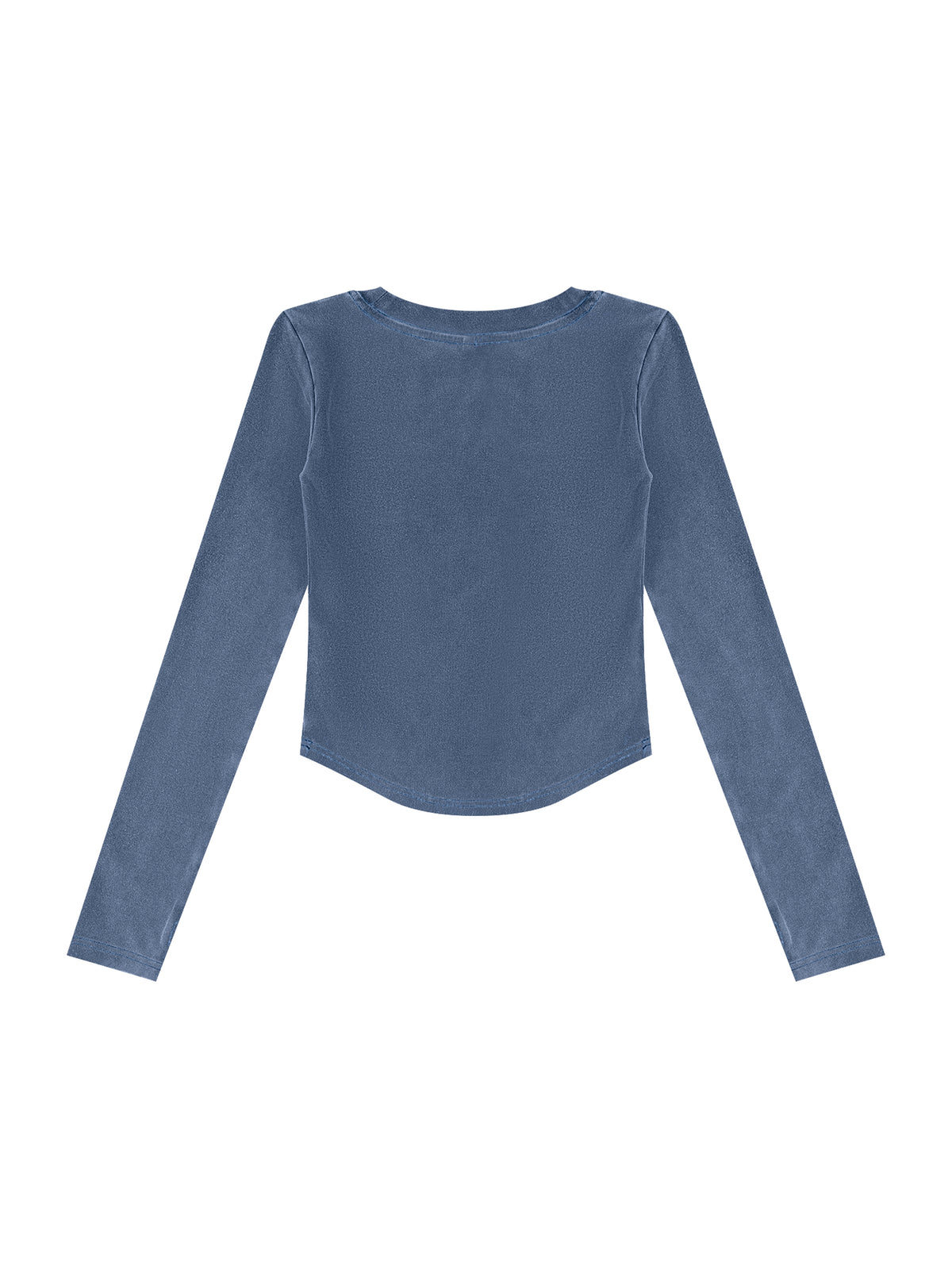 Longsleeve Crop Vintage Wash – Nowrocky™ — układ na płasko, całe ujęcie
