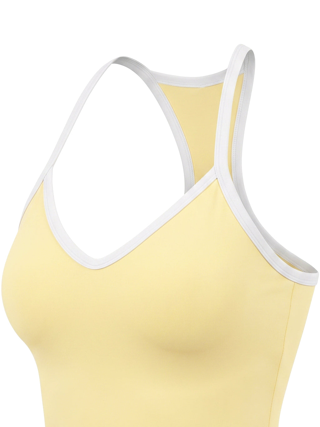 Tank Top Color Block Racerback – Nowrocky™ — wykończenie dekoltu lamówką