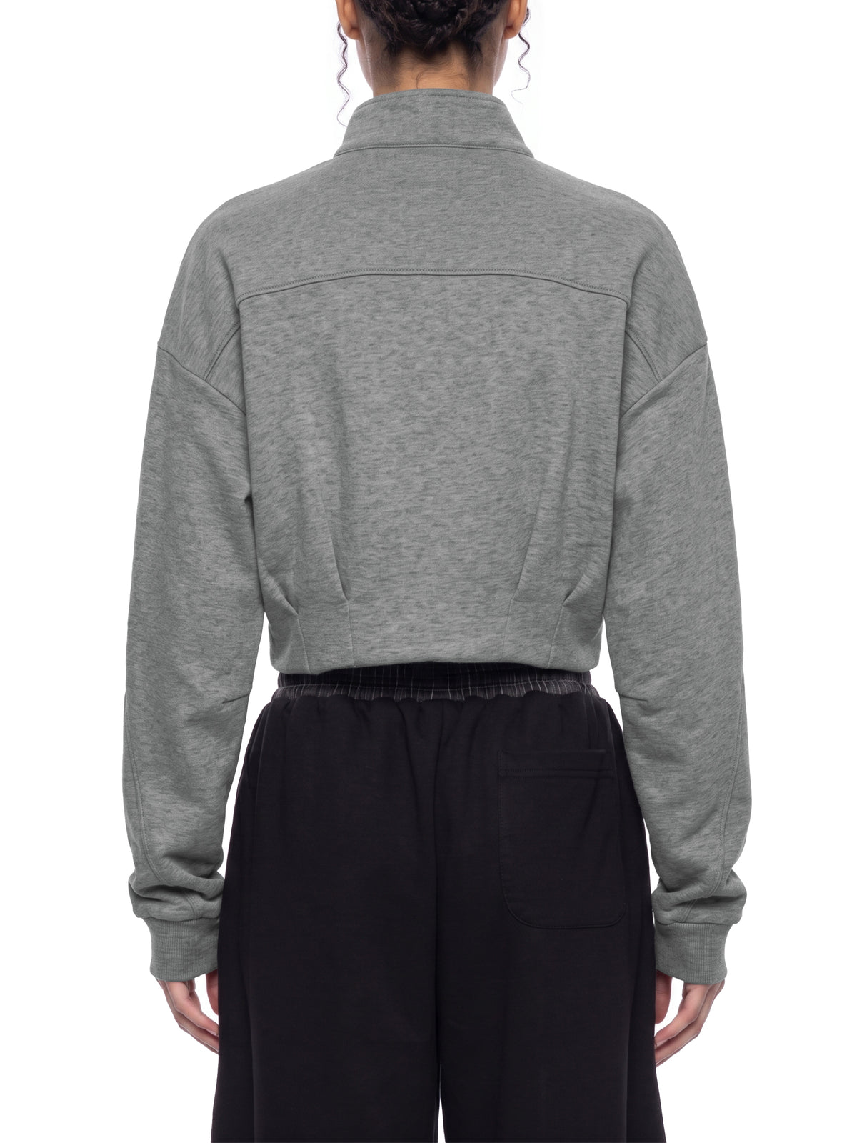 Kurtka Damska Cropped ze Stójką – Nowrocky™ — plecy modelki i linia ramion