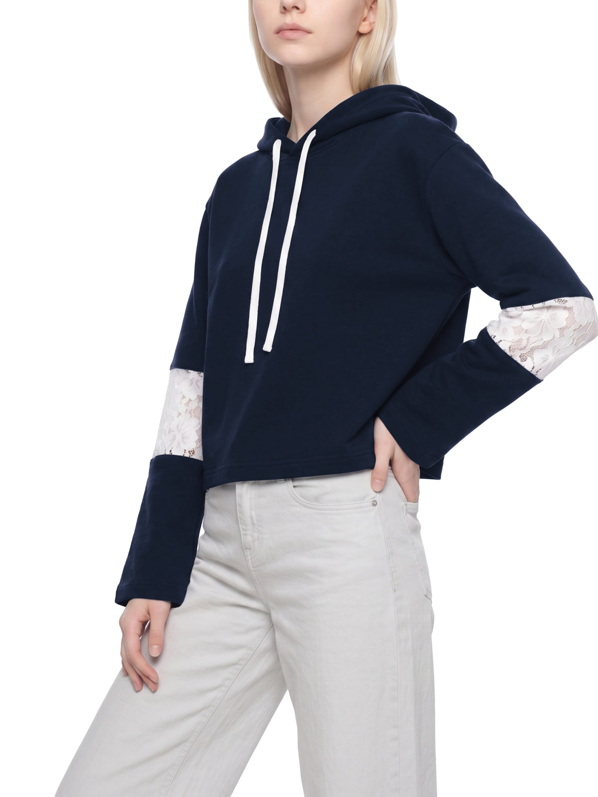 Bluza z Kapturem Crop Koronka – Nowrocky (streetwear)