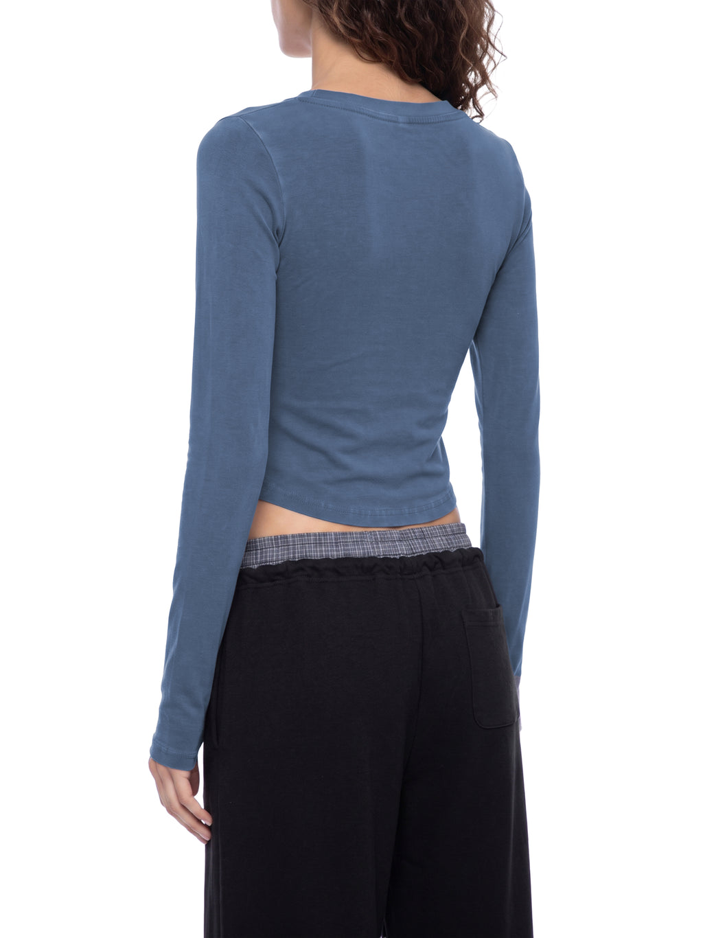 Longsleeve Crop Vintage Wash – Nowrocky™ — kadr studyjny na jasnym tle