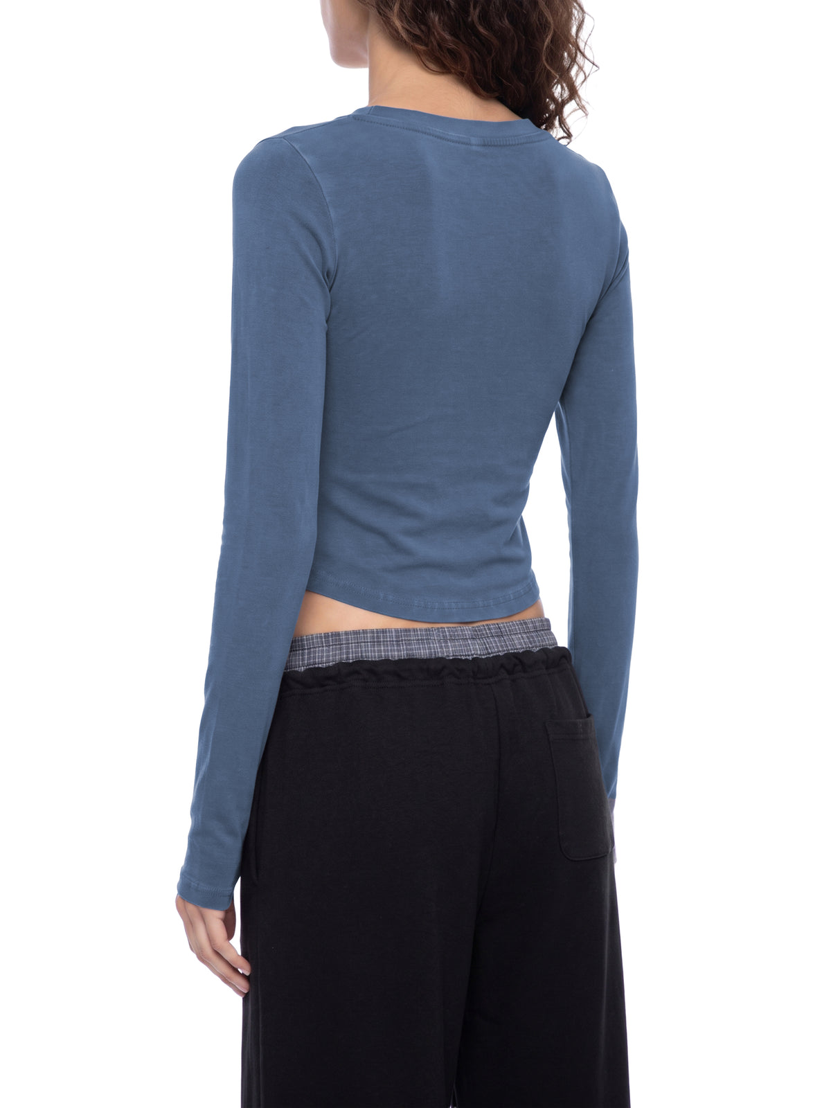 Longsleeve Crop Vintage Wash – Nowrocky™ — kadr studyjny na jasnym tle
