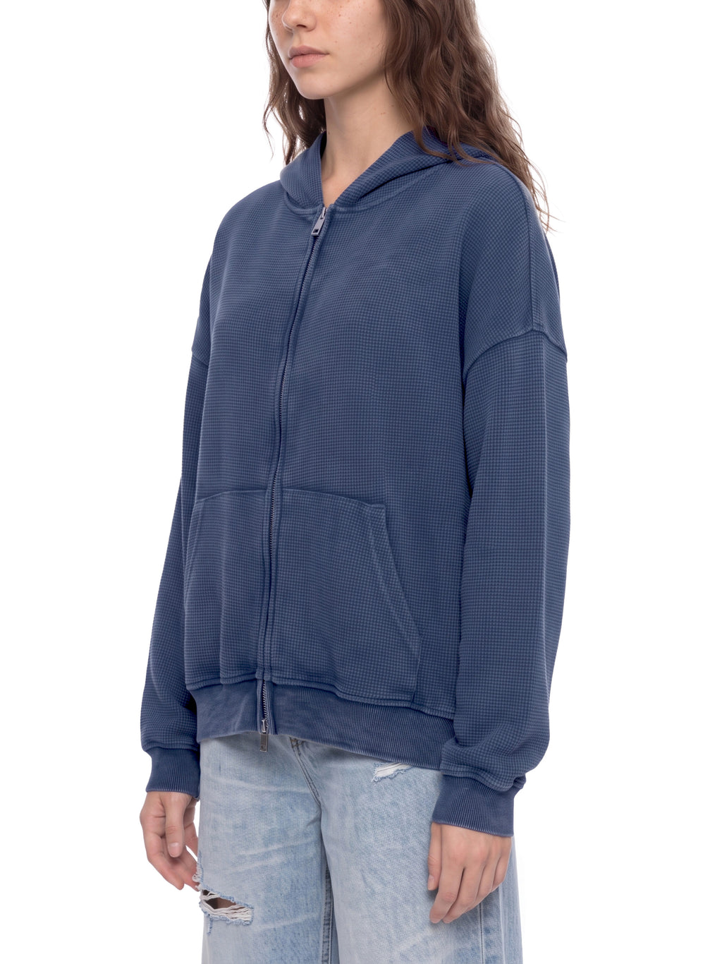 Bluza Boxy Waffle Vintage Wash – Nowrocky™ — metka wewnątrz kołnierza