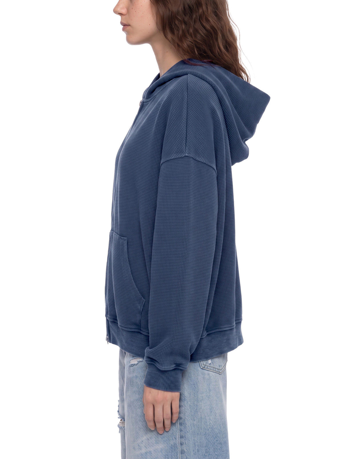 Bluza Boxy Waffle Vintage Wash – Nowrocky™ — detal szwu bocznego
