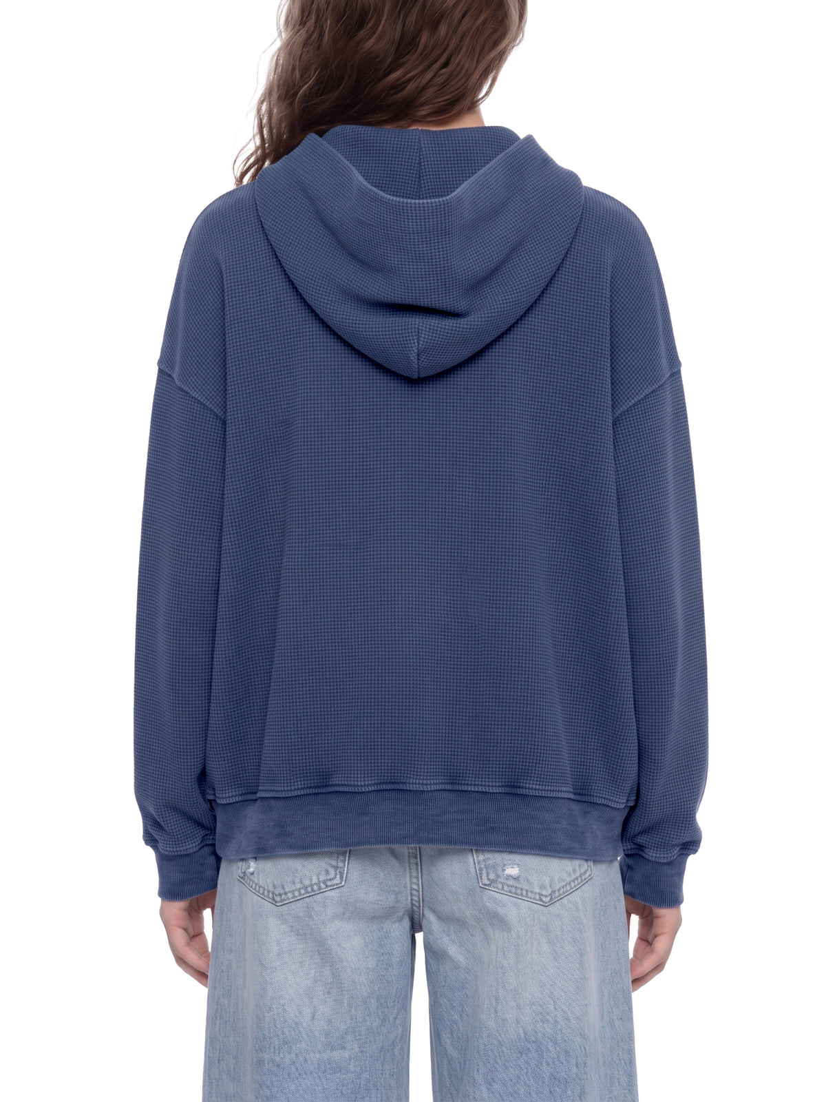 Bluza Boxy Waffle Vintage Wash – Nowrocky™ — proporcje kroju boxy na sylwetce