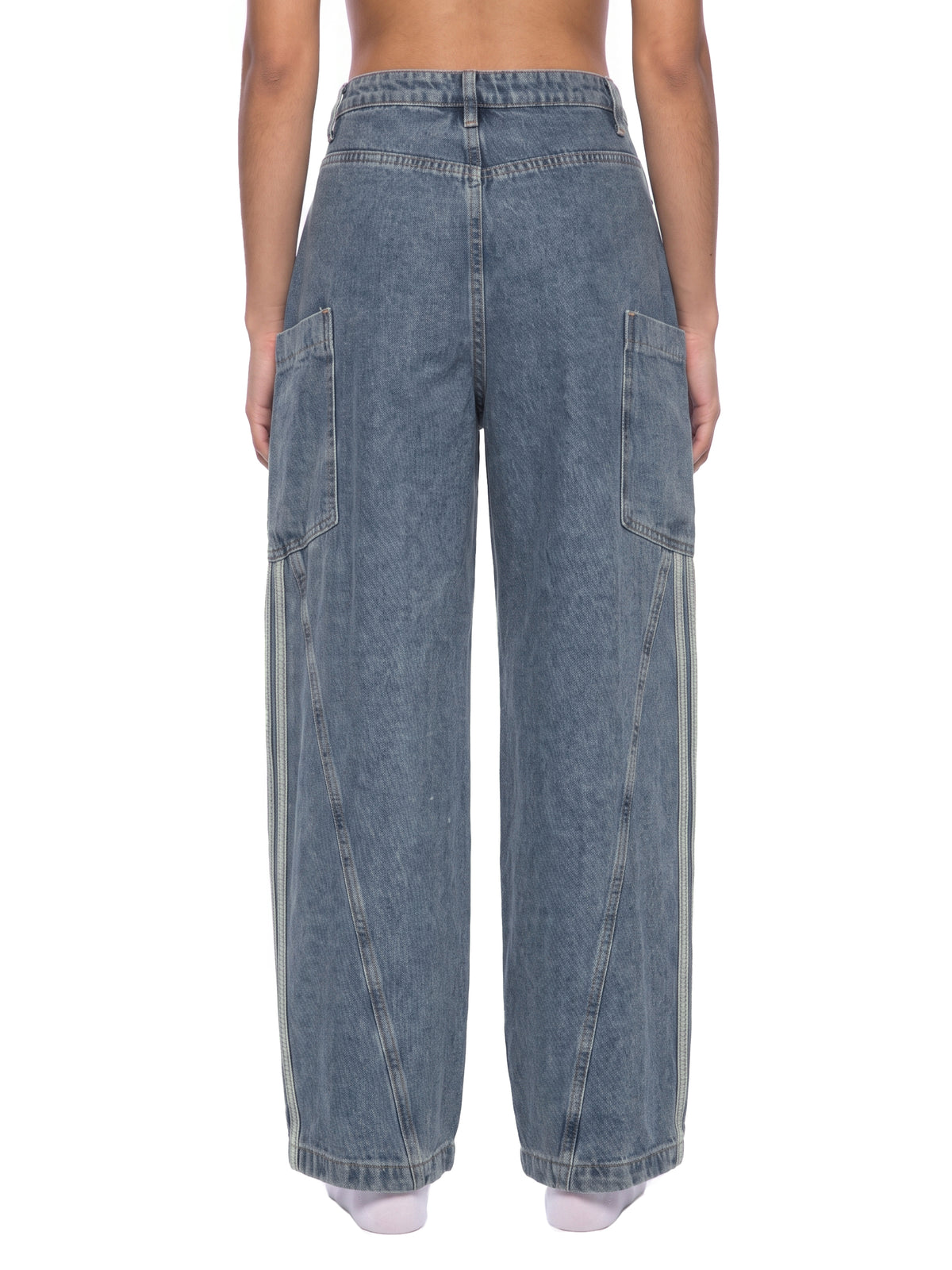 Jeansy Barrel Leg Vintage Wash – Nowrocky™ — tylna kieszeń i przeszycia