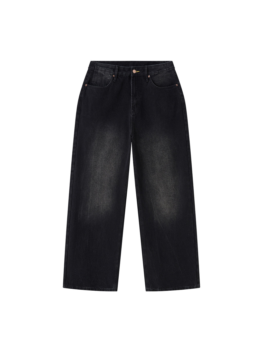 Jeansy Wide Leg Vintage Wash – Nowrocky™ — jeansy wide leg na modelu, cała sylwetka