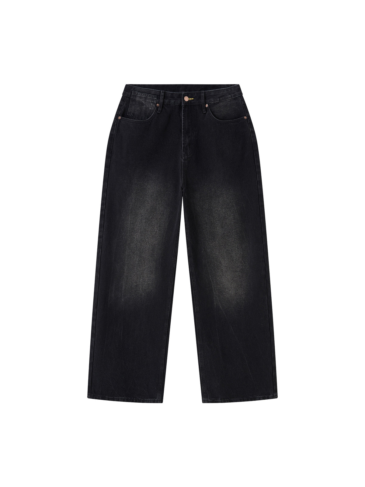 Jeansy Wide Leg Vintage Wash – Nowrocky™ — jeansy wide leg na modelu, cała sylwetka