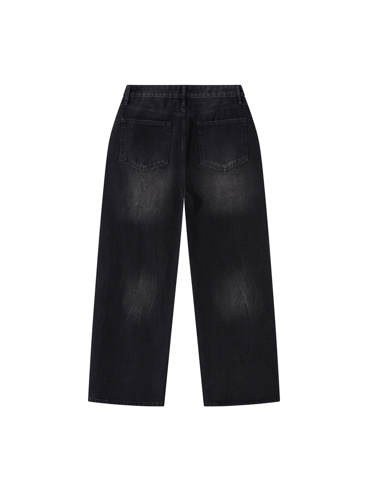 Jeansy Wide Leg Vintage Wash – Nowrocky™ — ujęcie z profilu, szeroka nogawka
