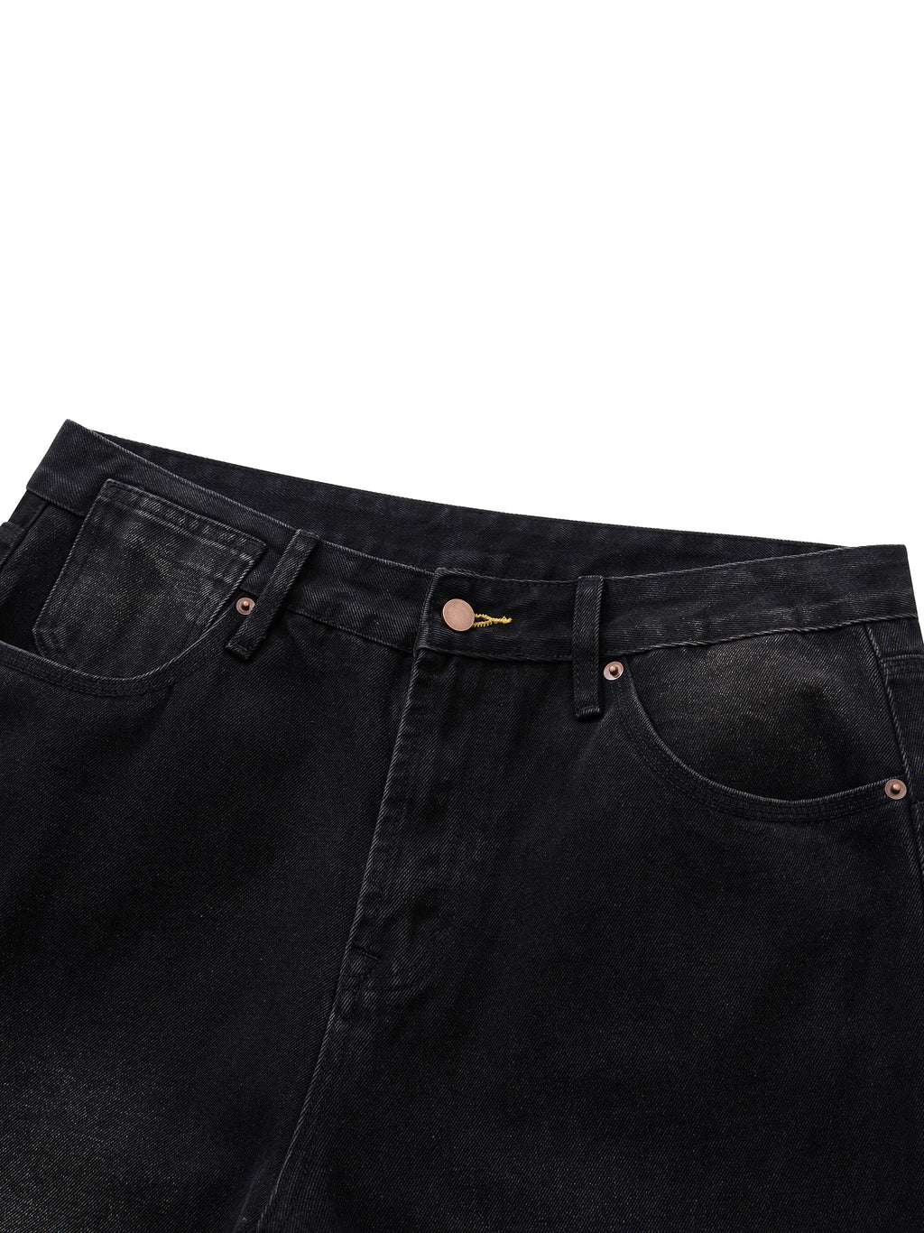 Jeansy Wide Leg Vintage Wash – Nowrocky™ — dół szerokiej nogawki i szew