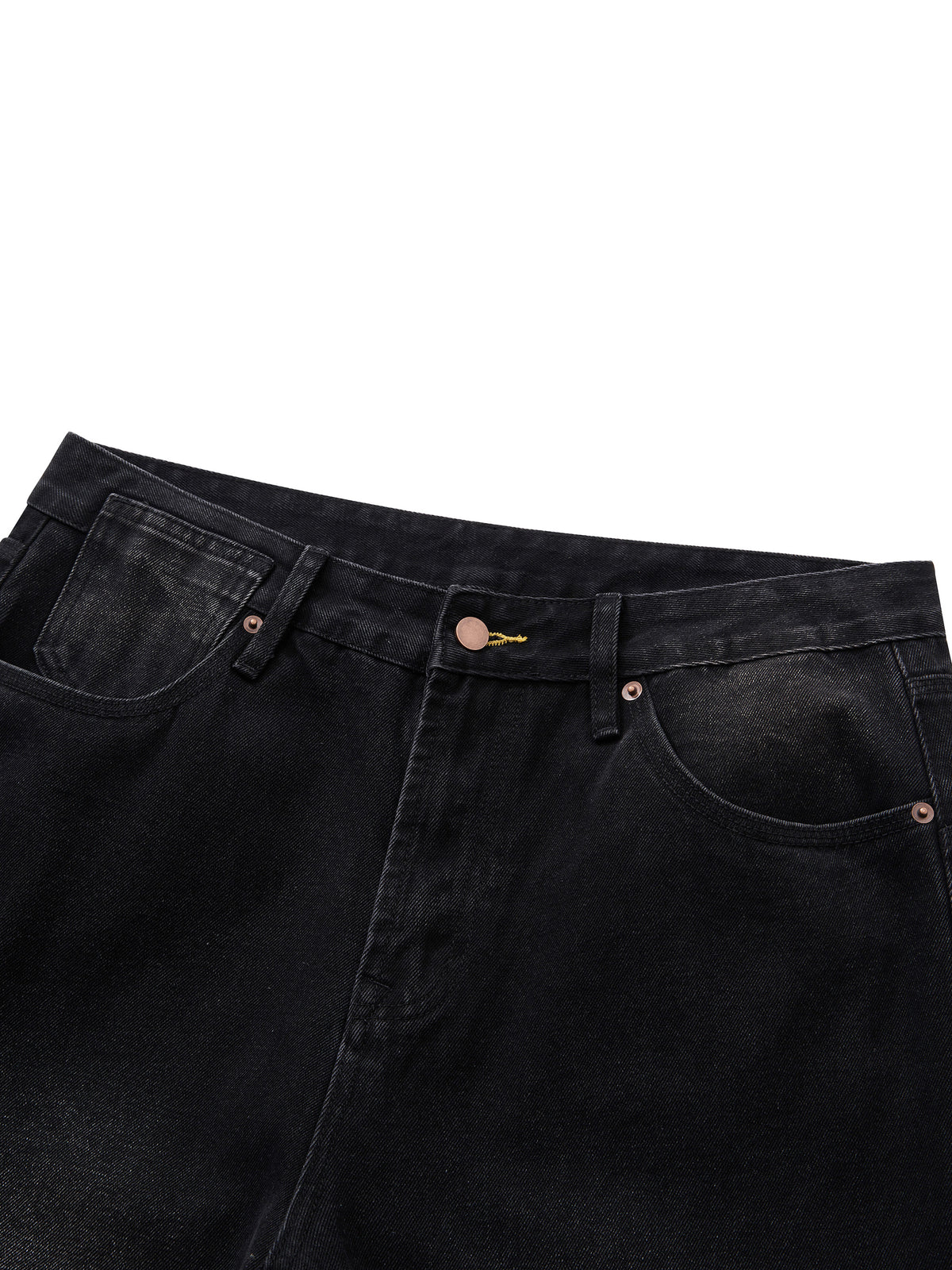 Jeansy Wide Leg Vintage Wash – Nowrocky™ — dół szerokiej nogawki i szew