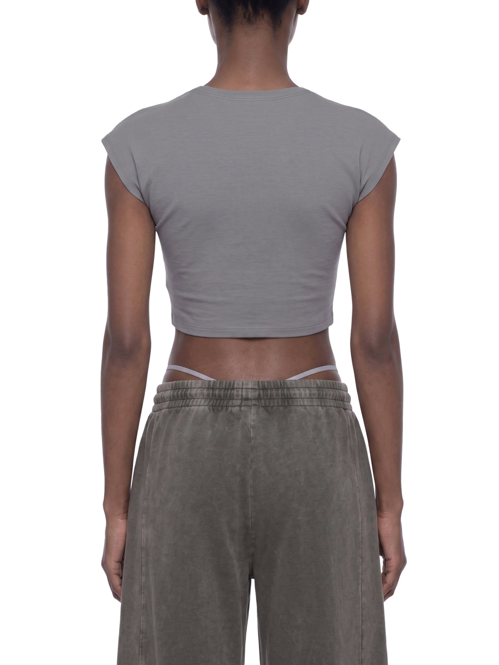 T-shirt Slim Crop – Nowrocky™ — kadr do pasa od przodu