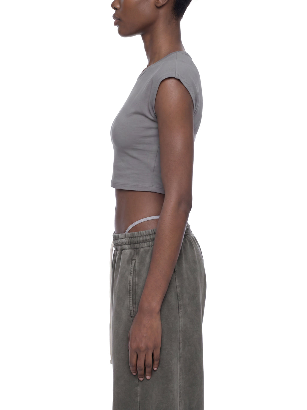 T-shirt Slim Crop – Nowrocky™ — linia talii i odsłonięty pas