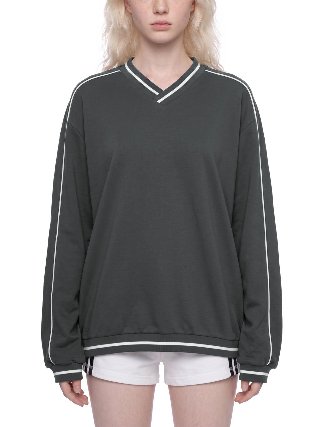 Bluza Raglan V-Neck Contrast Piping – Nowrocky™ — zestawienie kolorów w zbliżeniu