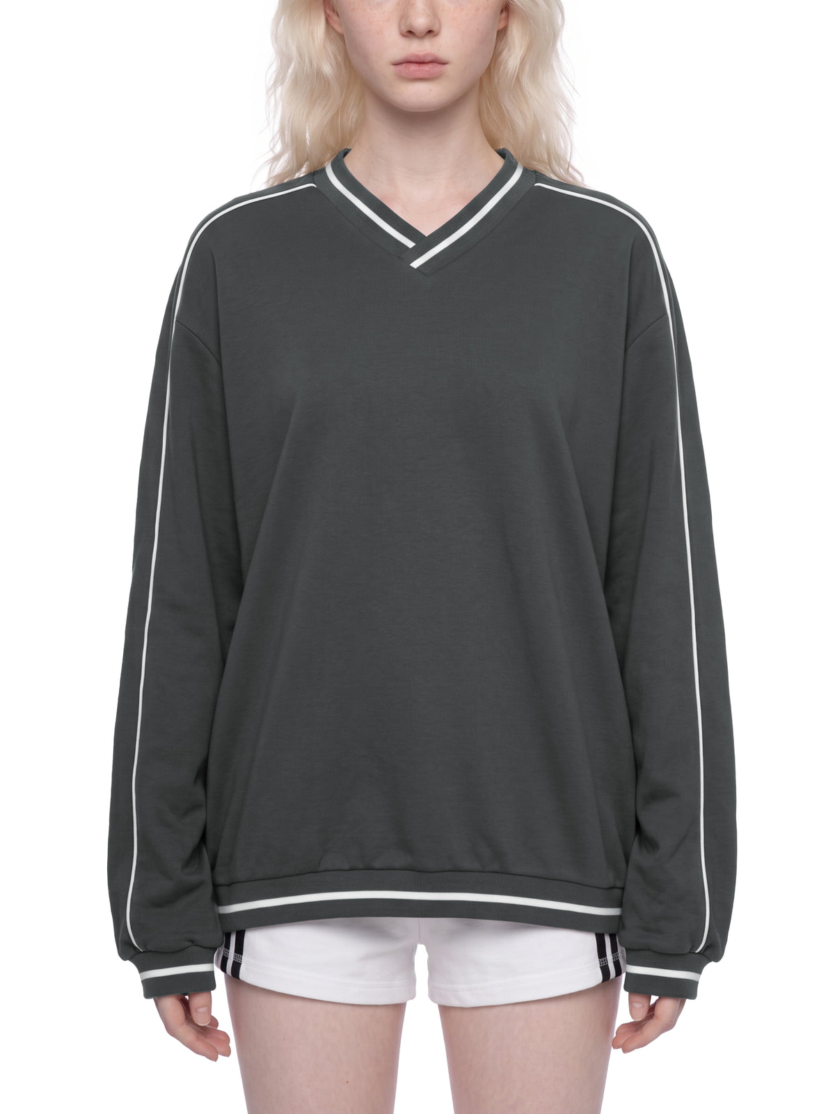 Bluza Raglan V-Neck Contrast Piping – Nowrocky™ — zestawienie kolorów w zbliżeniu
