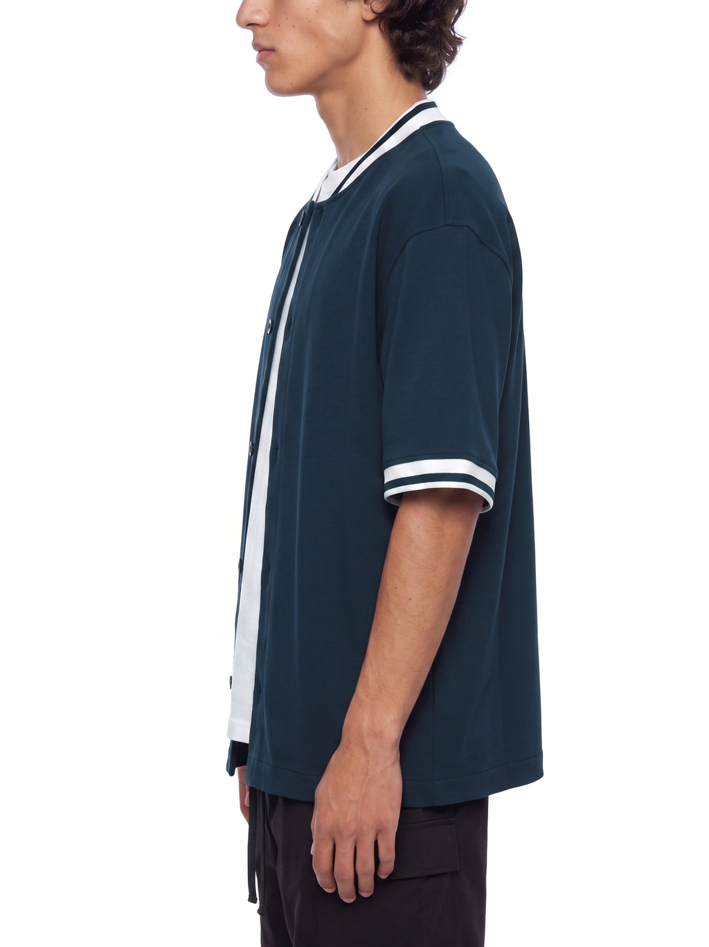 Jersey Baseball Oversized Contrast Rib – Nowrocky™ — układ na płasko na jasnym tle