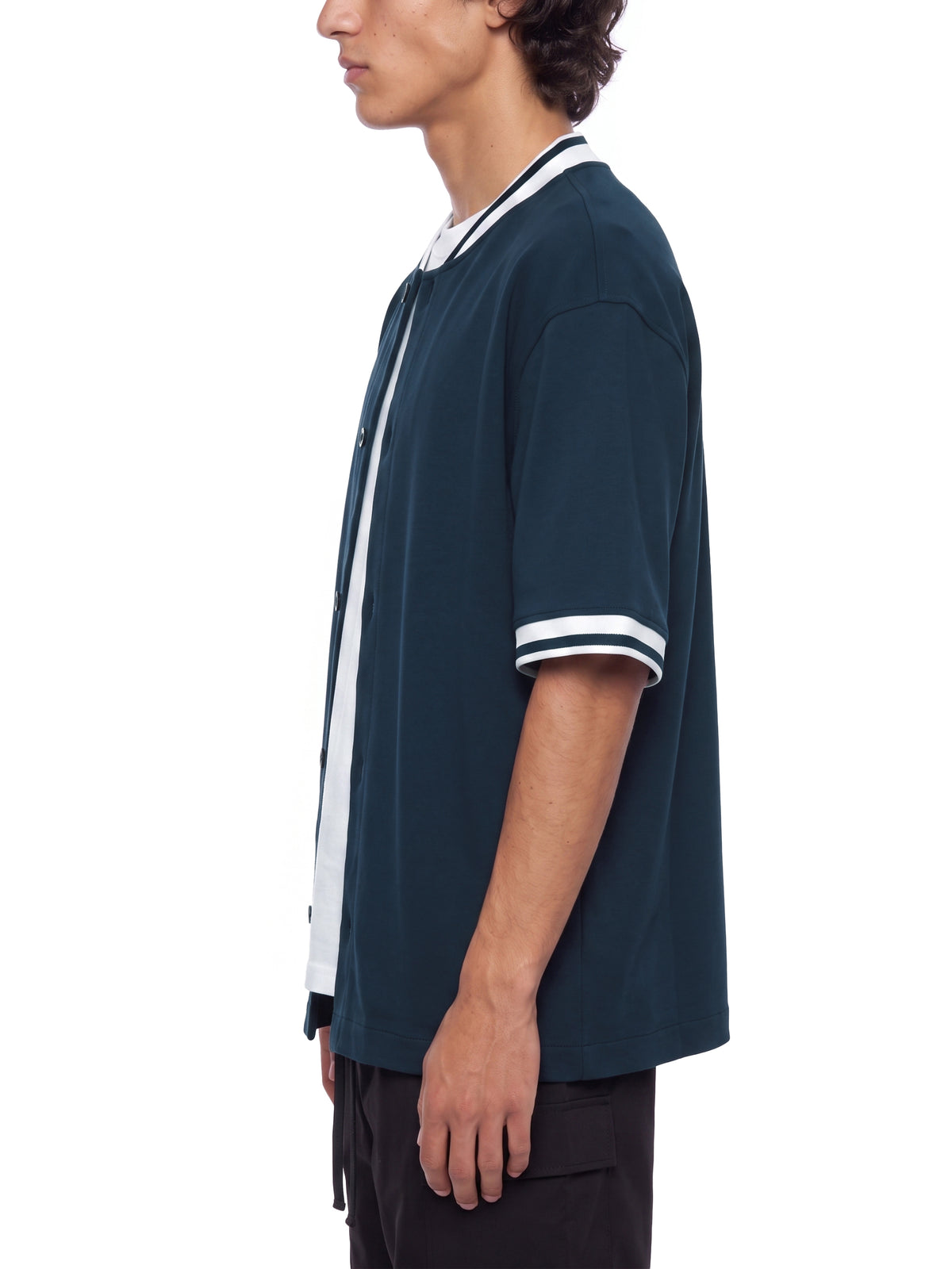 Jersey Baseball Oversized Contrast Rib – Nowrocky™ — układ na płasko na jasnym tle