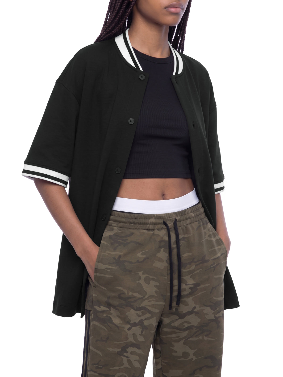 Jersey Baseball Oversized Contrast Rib – Nowrocky™ — guzik listwy w powiększeniu