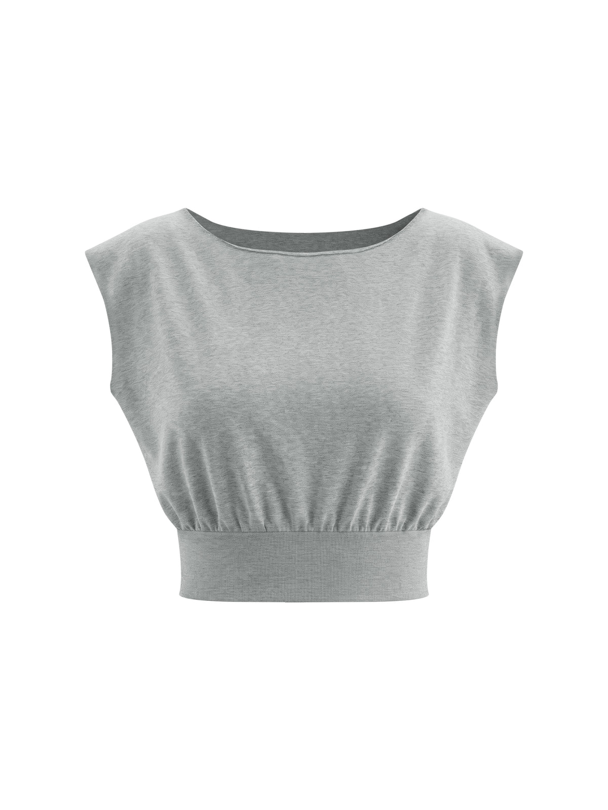 T-shirt Boatneck Raw Edge Crop – Nowrocky™ — krótki rękaw i linia ramienia