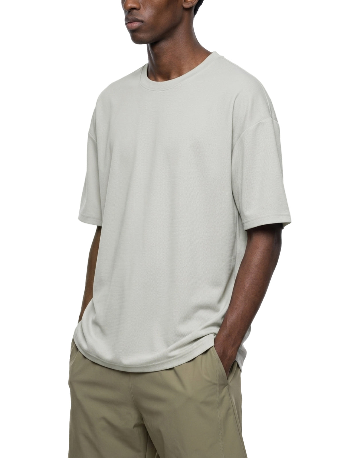 T-shirt Drop Shoulder Loose – Nowrocky™ — dół koszulki i szew boczny