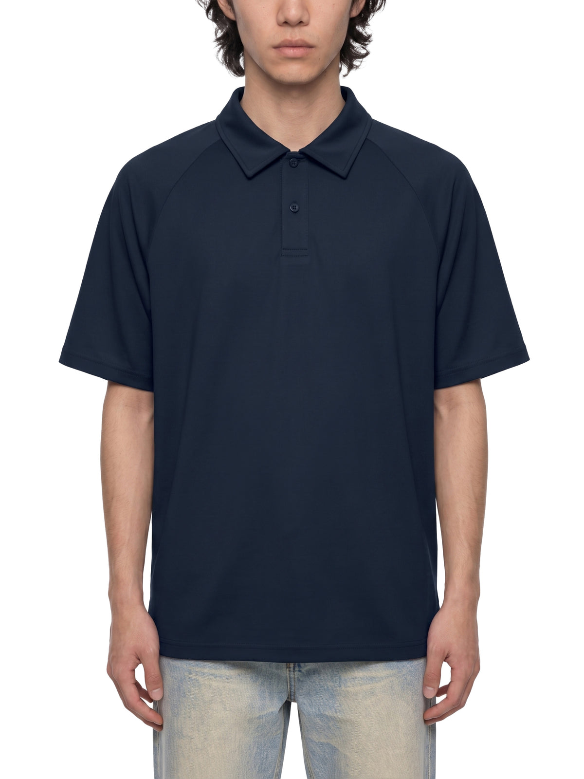 Polo Regular Fit Raglan – Nowrocky™ — faktura dzianiny pique z bliska