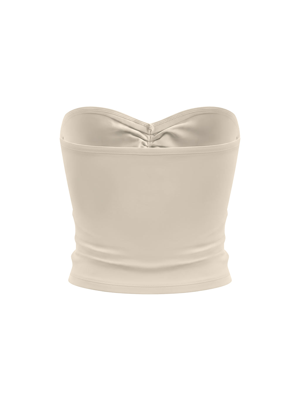 Tank Top Bandeau Ruched Crop – Nowrocky™ — ujęcie z profilu, dopasowany krój