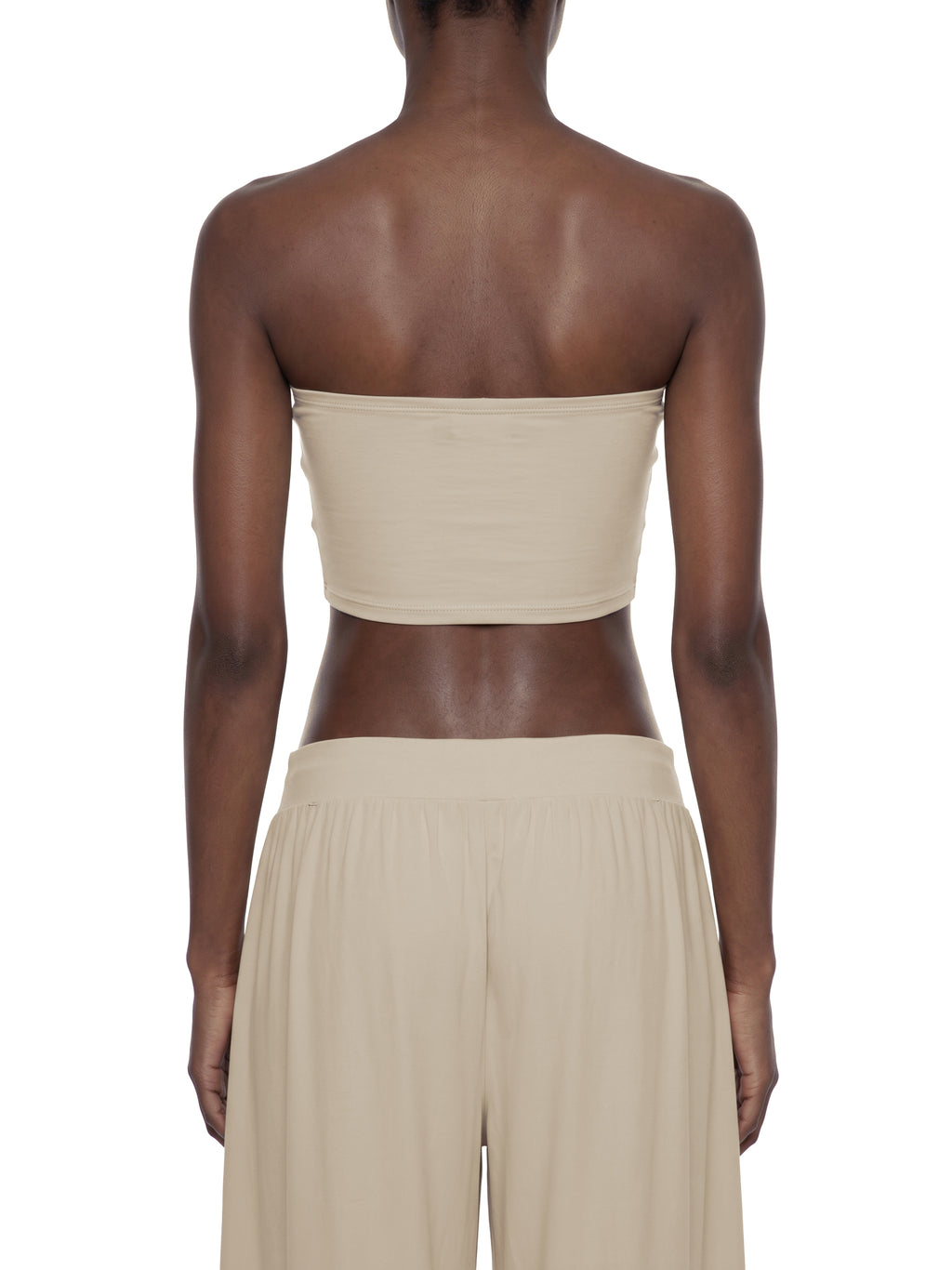 Tank Top Bandeau Ruched Crop – Nowrocky™ — kadr studyjny na neutralnym tle