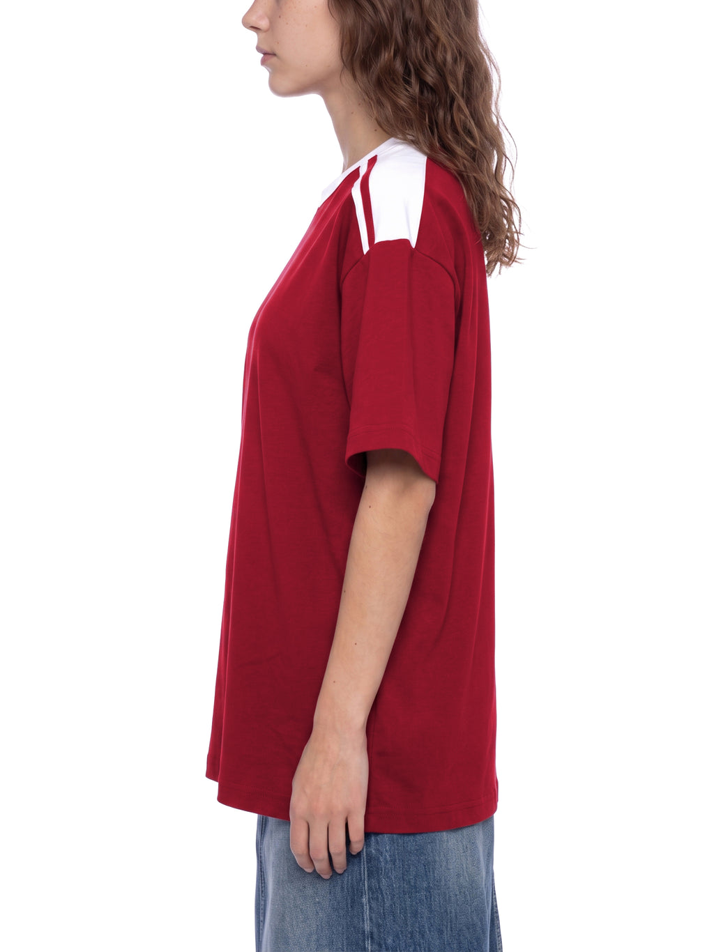 T-shirt Color Block Drop Shoulder – Nowrocky™ — logo marki, zbliżenie