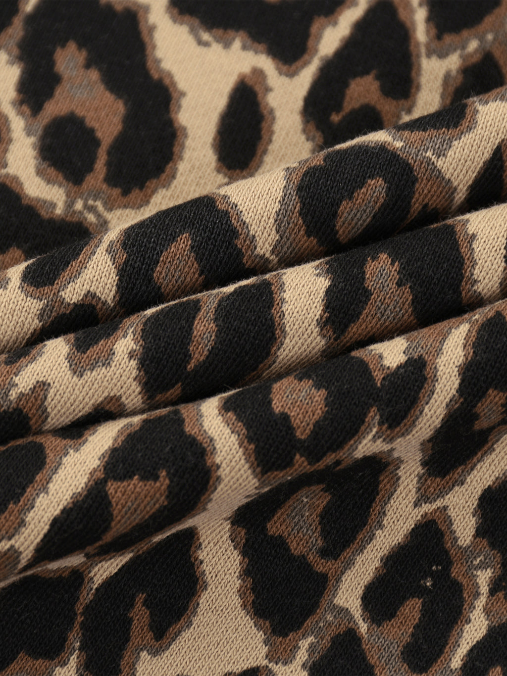 Bluza Leopard Full Zip Contrast Tape – Nowrocky™ — faktura materiału pod światło