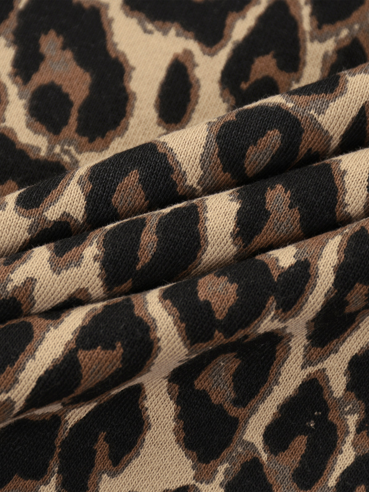 Bluza Leopard Full Zip Contrast Tape – Nowrocky™ — faktura materiału pod światło
