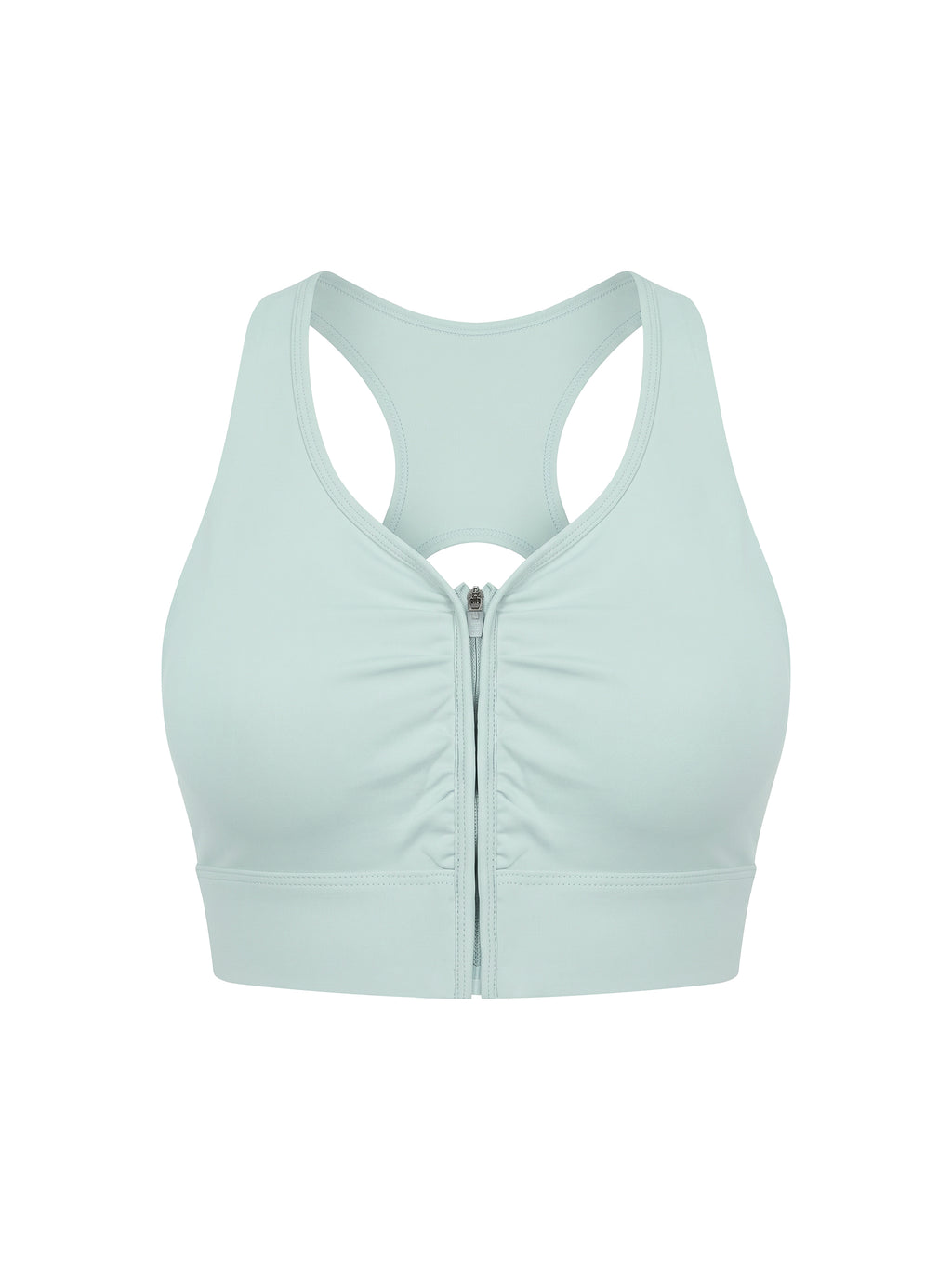 Biustonosz Sportowy Cropped Zip Racerback – Nowrocky™ — faktura dzianiny w powiększeniu