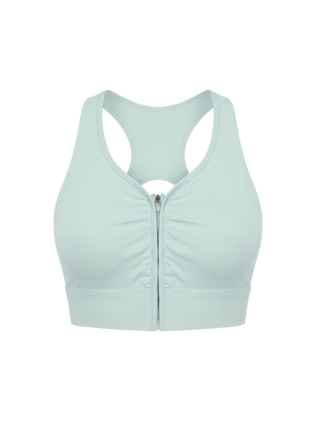 Biustonosz Sportowy Cropped Zip Racerback – Nowrocky™ — faktura dzianiny w powiększeniu