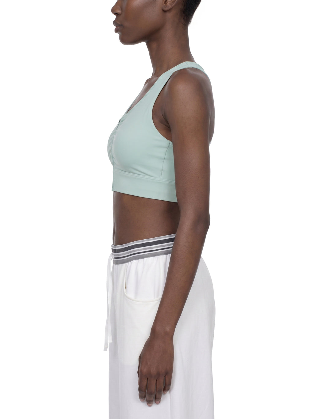 Biustonosz Sportowy Cropped Zip Racerback – Nowrocky™ — stylizacja sportowa z legginsami
